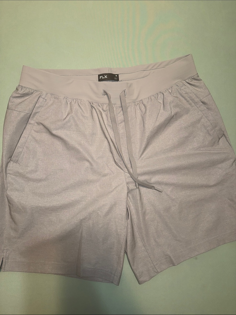FLX Men's Light Gray Athletic Drawstring Shorts